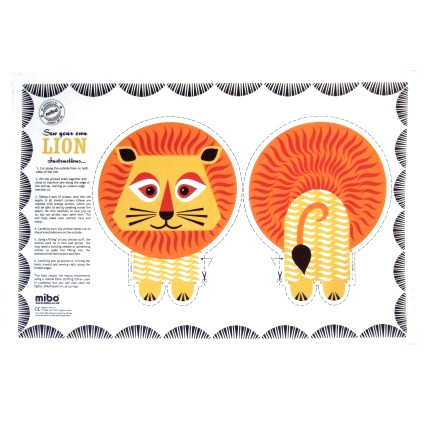 2-in-1 tea towel & stuffed toy, organic cotton – Lion