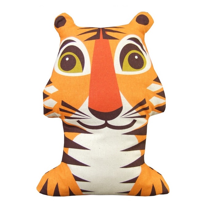 2-in-1 tea towel & stuffed toy, organic cotton – Tiger