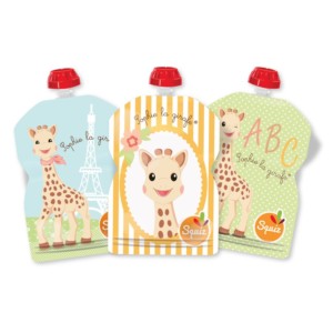 Reusable food pouches for babies – Set of 3 – Squiz Sophie la giraffe®- 90ml