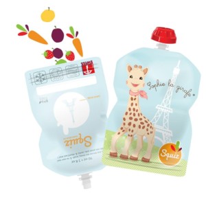 Reusable food pouches for babies – Set of 3 – Squiz Sophie la giraffe® - Instructions