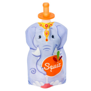 Soft tops for baby food pouches – Set of 2 – Squiz' Tops - on bottle