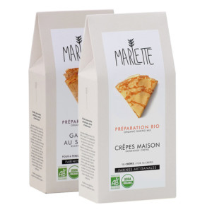 Organic crepes pancakes baking kit (standard and buckwheat kit) - Frenchies pack - Marlette - Croque-Maman