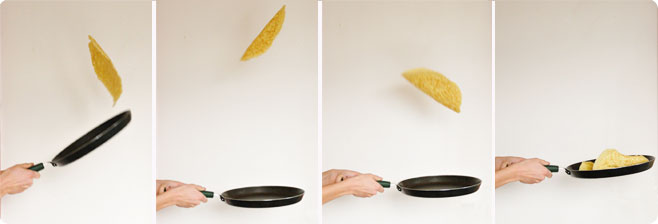 how to flip pancakes - croque-maman
