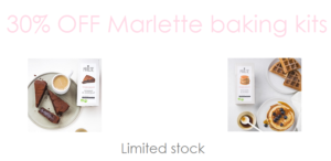 30% off Marlette baking kits 2