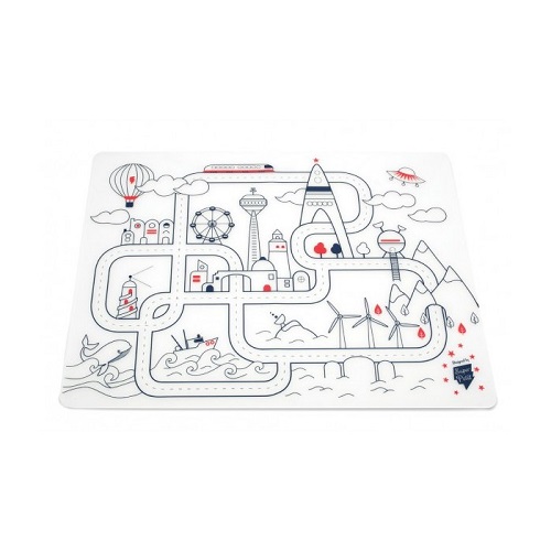 Reusable colouring in placemat set – City