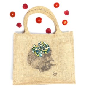 Children jute shopping bag – Miss Hedgehog - Croque-Maman - Mr Naturaliste - Fruits and Vegetables