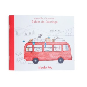 Coloring book for kids - Red Campervan - Moulin Roty - Croque-Maman