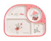 Kids divided plate – Les Jolis Trop Beaux – Pink
