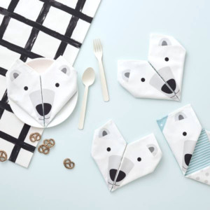 Origami cotton napkins - Bear - Lifestyle - Croque-Maman