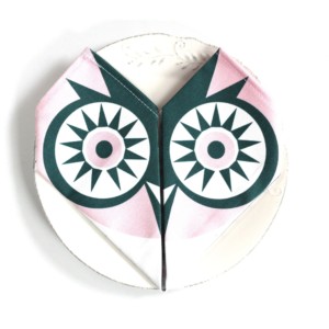 Origami cotton napkins - Owl - Croque-Maman