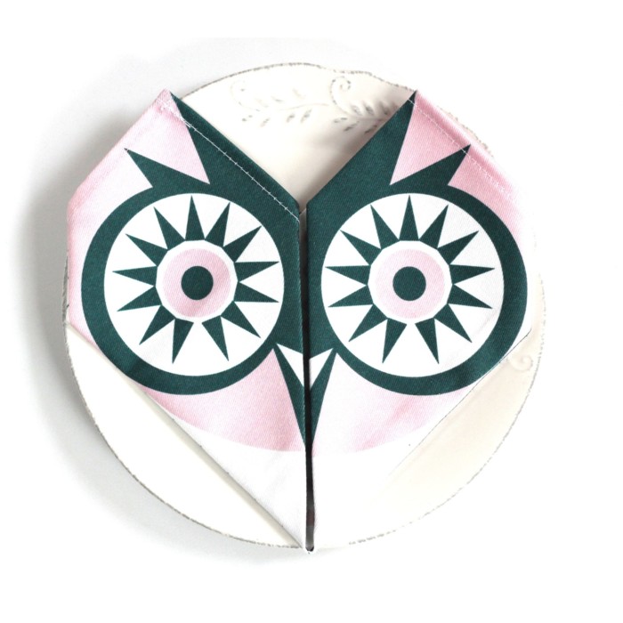 Origami cotton napkins – Set of 4 – Owl