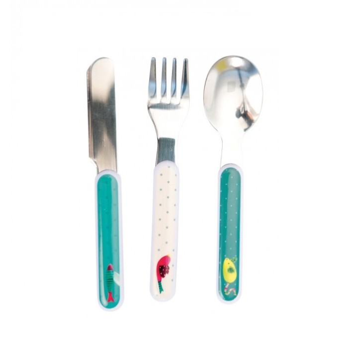 Children cutlery set – Les Pachats – Green